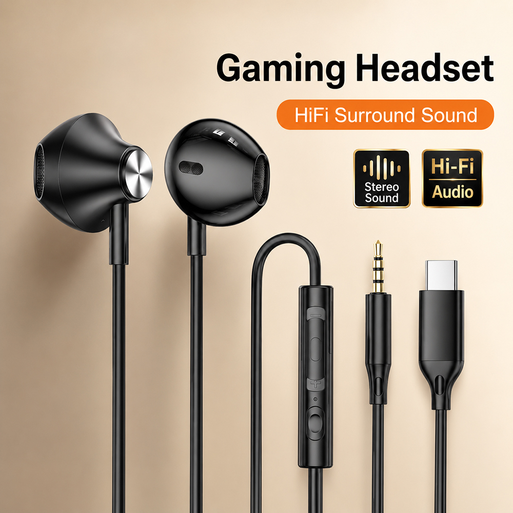 Gaming Accessories Tablet - HiFi Surround Headphones Bass Stereo Sound