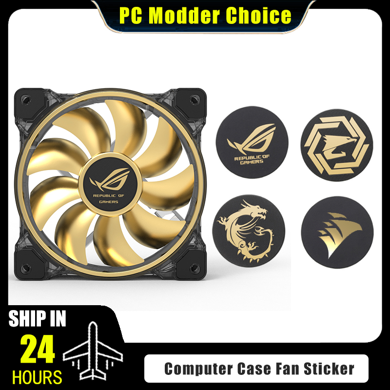Gaming Accessories Decor - Computer Case Fan Logo Sticker, ROG