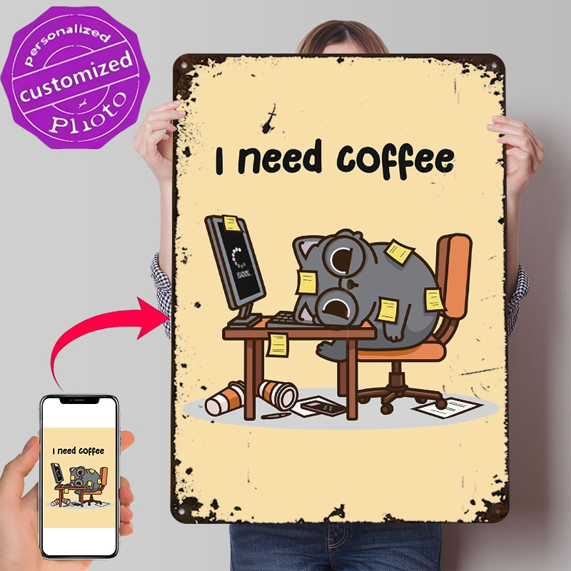 I Need Coffee 3D Texture Metal - Gaming Accessories Needed recension och pris