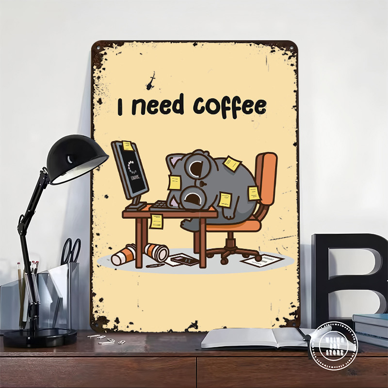 I Need Coffee 3D Texture Metal - Gaming Accessories Needed recension och pris