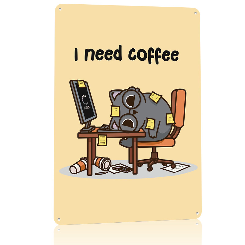 I Need Coffee 3D Texture Metal - Gaming Accessories Needed recension och pris
