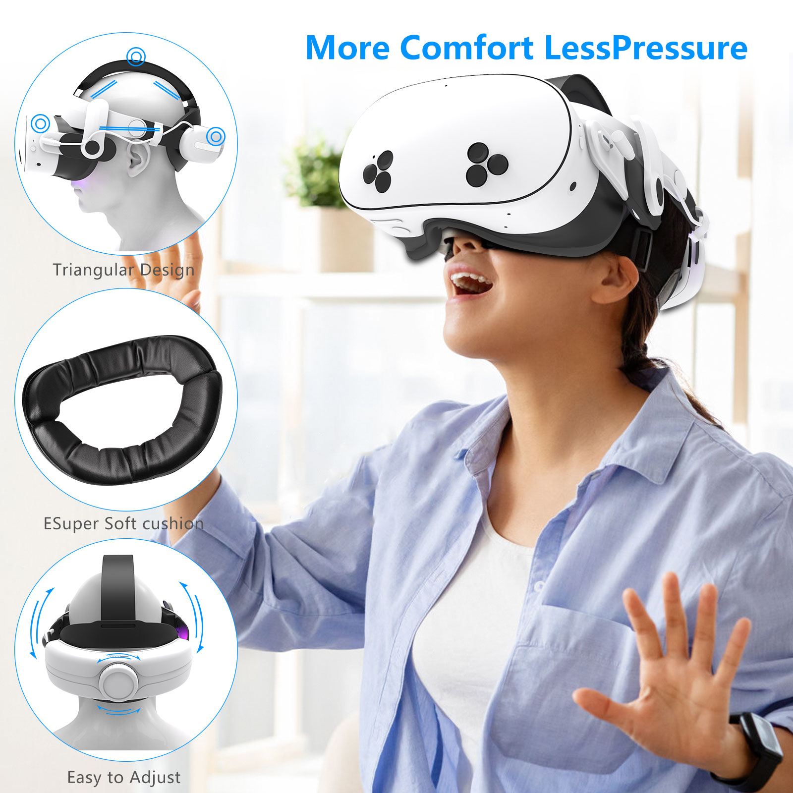 For Quest3S VR Headset 12000mA - Gaming Accessories Headset recension och pris