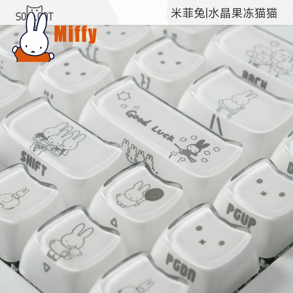 Kawaii Miffy Keycaps Cute Rabb - Gaming Accessories Aesthetic recension och pris