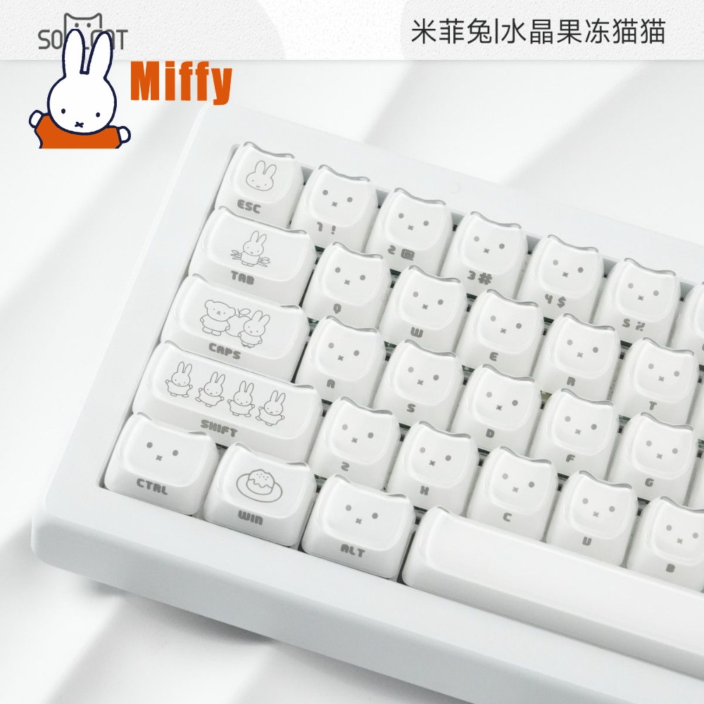 Kawaii Miffy Keycaps Cute Rabb - Gaming Accessories Aesthetic recension och pris