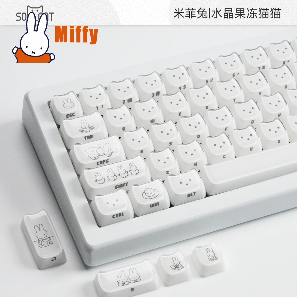 Kawaii Miffy Keycaps Cute Rabb - Gaming Accessories Aesthetic recension och pris