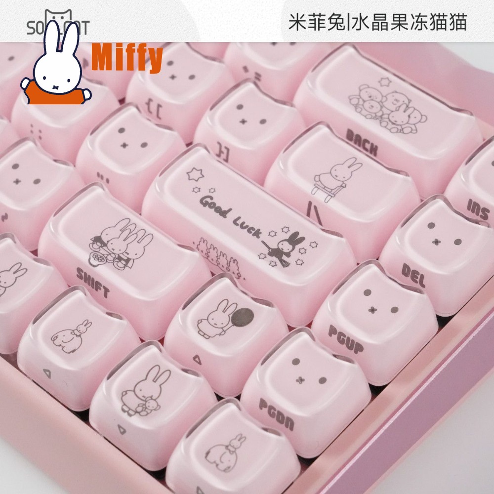 Kawaii Miffy Keycaps Cute Rabb - Gaming Accessories Aesthetic recension och pris
