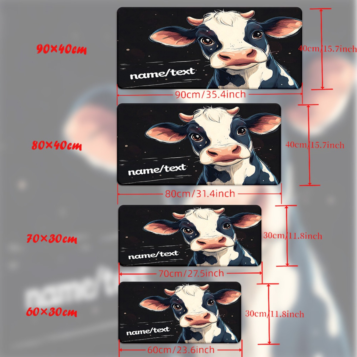 Cute Cow Cartoon Mouse Pad XXL - Gaming Accessories Name recension och pris