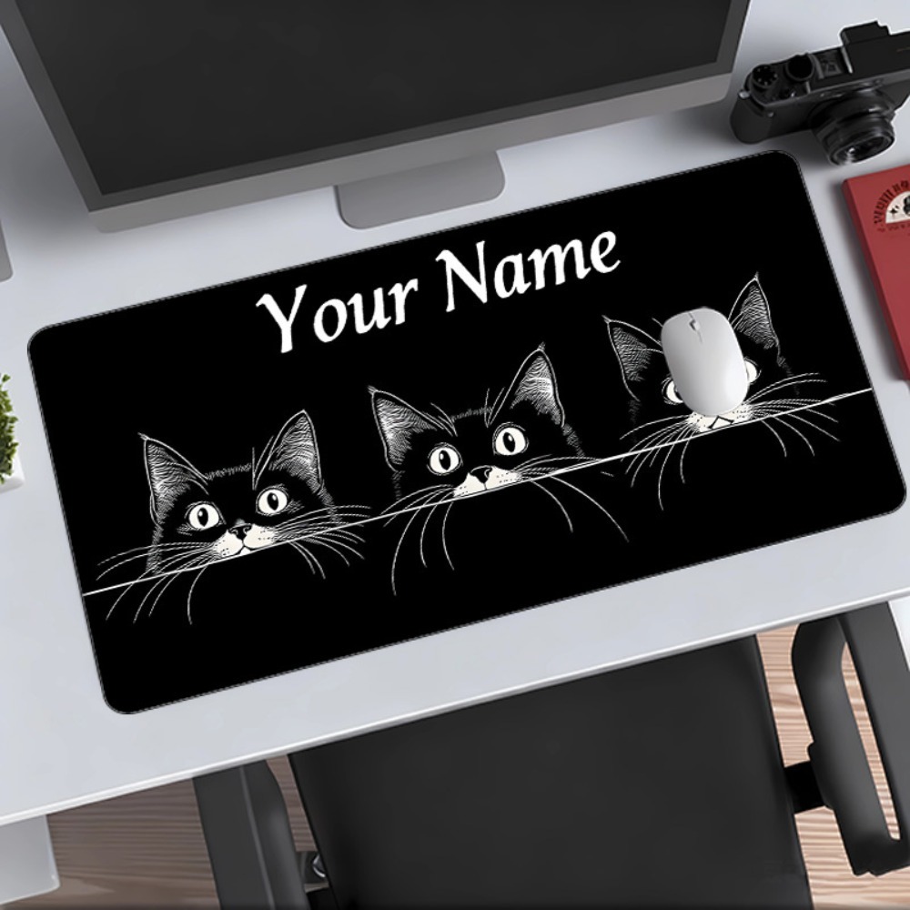 Cute 3 Black Cats Custom Desk  - Gaming Accessories Name recension och pris